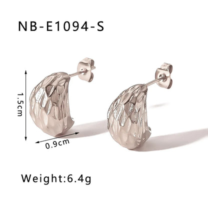 1 Pair IG Style Modern Style C Shape Geometric Heart Shape Plating 304 Stainless Steel 18K Gold Plated Ear Studs