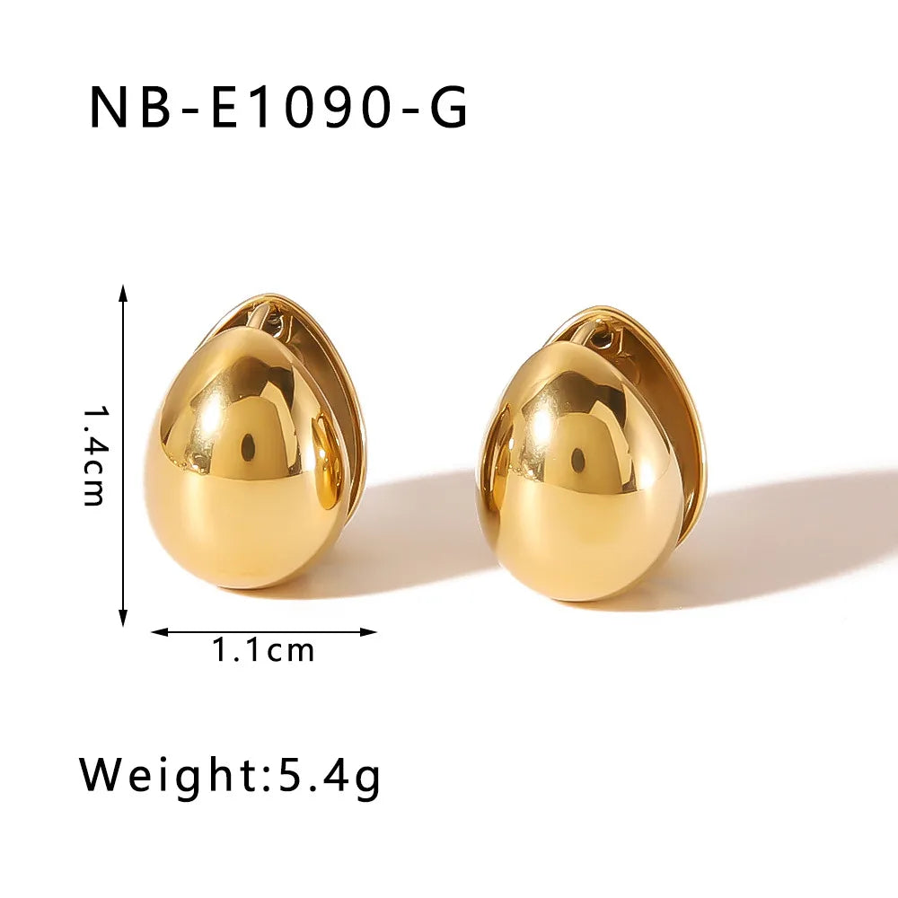 1 Pair IG Style Modern Style C Shape Geometric Heart Shape Plating 304 Stainless Steel 18K Gold Plated Ear Studs