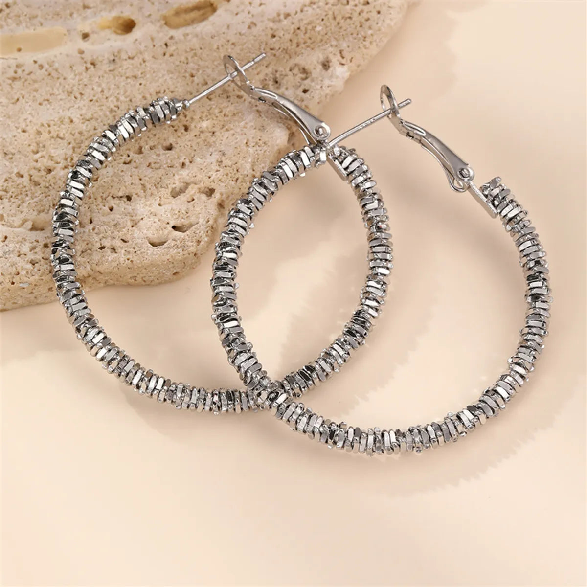 1 Pair IG Style Modern Style Circle Alloy Hoop Earrings