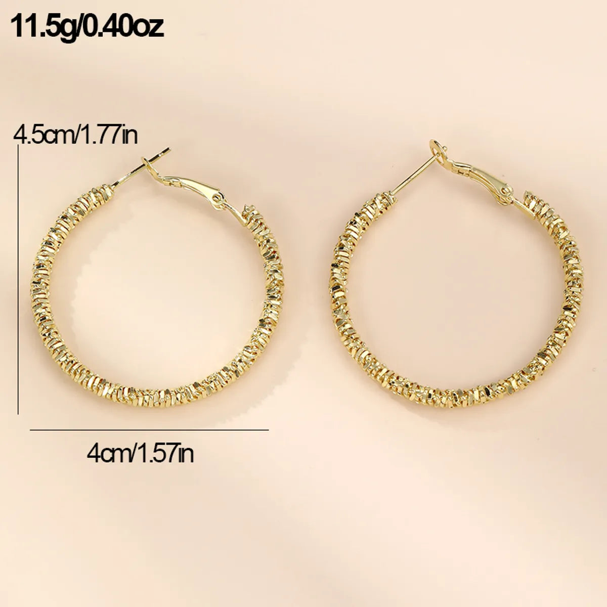 1 Pair IG Style Modern Style Circle Alloy Hoop Earrings