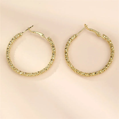 1 Pair IG Style Modern Style Circle Alloy Hoop Earrings