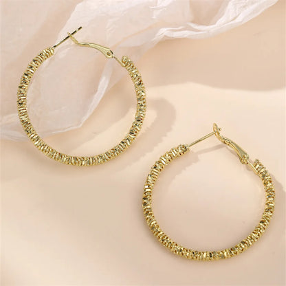 1 Pair IG Style Modern Style Circle Alloy Hoop Earrings