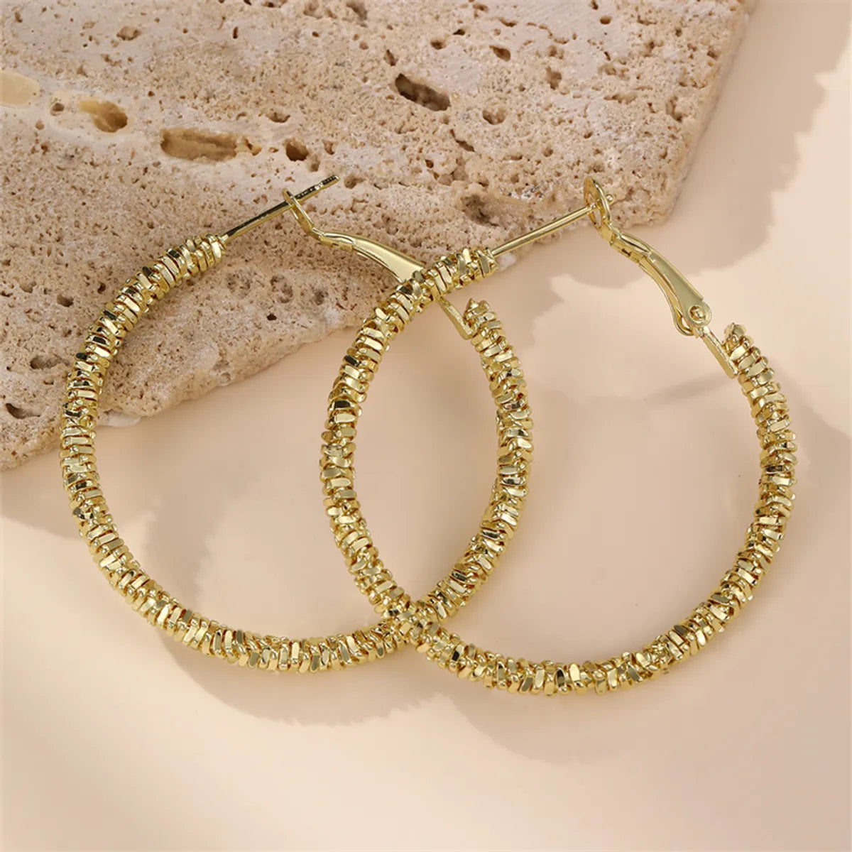 1 Pair IG Style Modern Style Circle Alloy Hoop Earrings