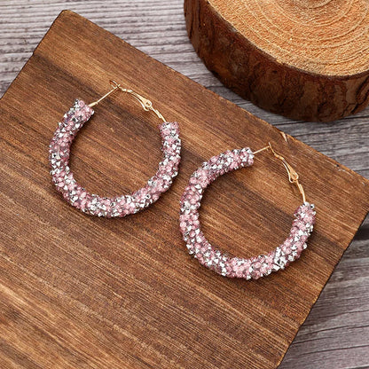 1 Pair IG Style Modern Style Classic Style Circle Resin Hoop Earrings