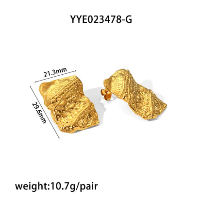 1 Pair IG Style Modern Style Classic Style Geometric 304 Stainless Steel 18K Gold Plated Ear Studs