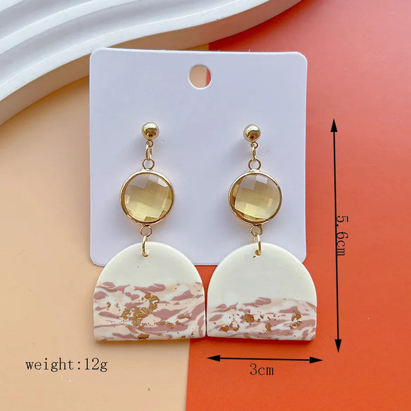 1 Pair IG Style Modern Style Classic Style Irregular Camouflage Plating Alloy Soft Clay Drop Earrings