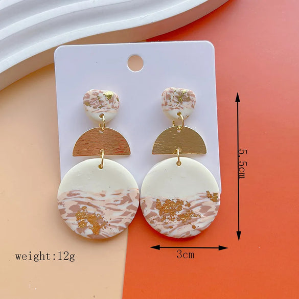 1 Pair IG Style Modern Style Classic Style Irregular Camouflage Plating Alloy Soft Clay Drop Earrings