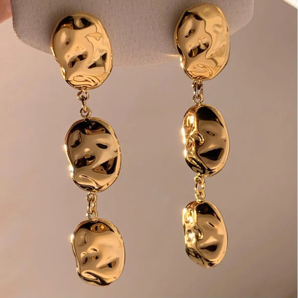 1 Pair IG Style Modern Style Classic Style Solid Color 304 Stainless Steel No Inlaid 16K Gold Plated White Gold Plated Gold Plated Drop Earrings
