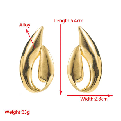 1 Pair IG Style Modern Style Classic Style Solid Color Spiral Plating Alloy 14K Gold Plated Ear Studs