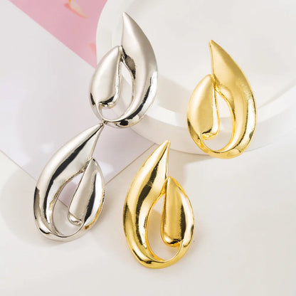 1 Pair IG Style Modern Style Classic Style Solid Color Spiral Plating Alloy 14K Gold Plated Ear Studs