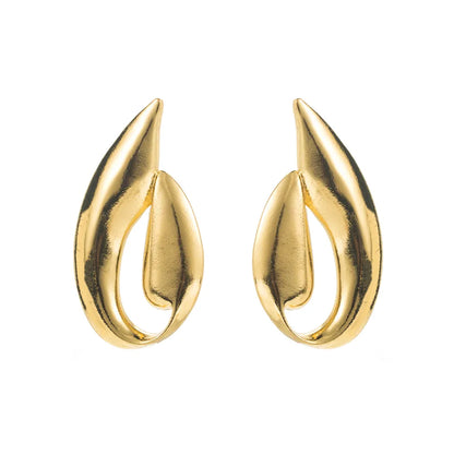 1 Pair IG Style Modern Style Classic Style Solid Color Spiral Plating Alloy 14K Gold Plated Ear Studs