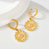 1 Pair IG Style Modern Style Classic Style Sunflower 304 Stainless Steel 18K Gold Plated Drop Earrings