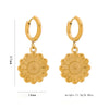 1 Pair IG Style Modern Style Classic Style Sunflower 304 Stainless Steel 18K Gold Plated Drop Earrings