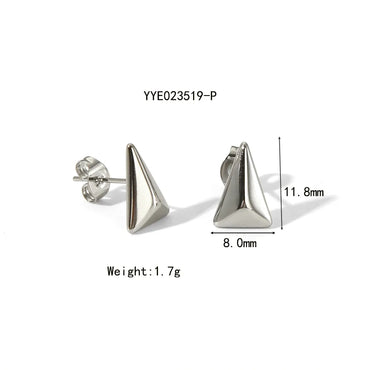 1 Pair IG Style Modern Style Classic Style Triangle Plating Three-Dimensional 304 Stainless Steel 316 Stainless Steel  18K Gold Plated Ear Studs