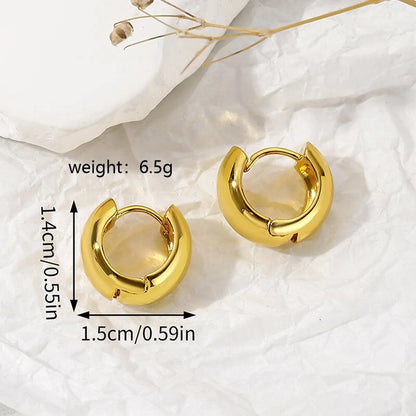 1 Pair Ig Style Modern Style Commute Round Polishing Copper Earrings