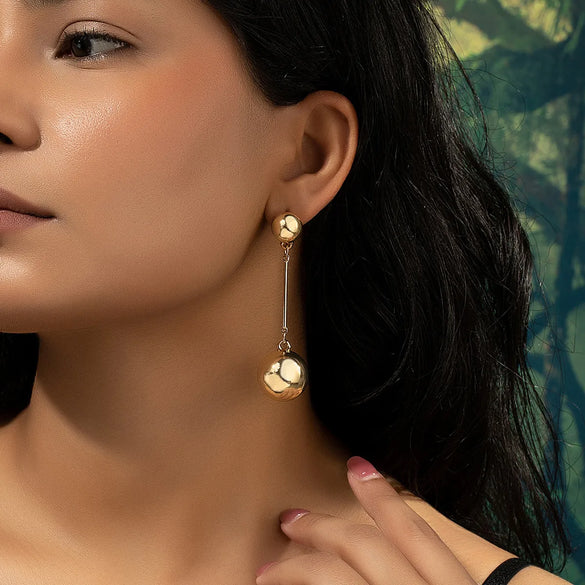 1 Pair IG Style Modern Style Cool Style Ball Copper Drop Earrings