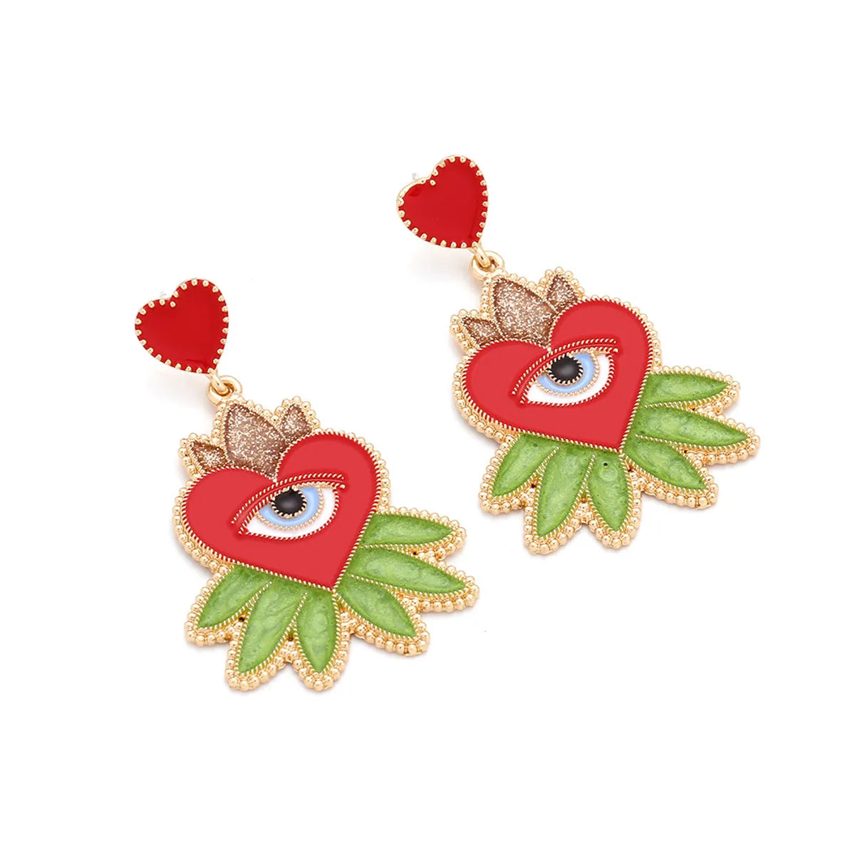 1 Pair IG Style Modern Style Devil'S Eye Enamel Plating Zinc Alloy Drop Earrings