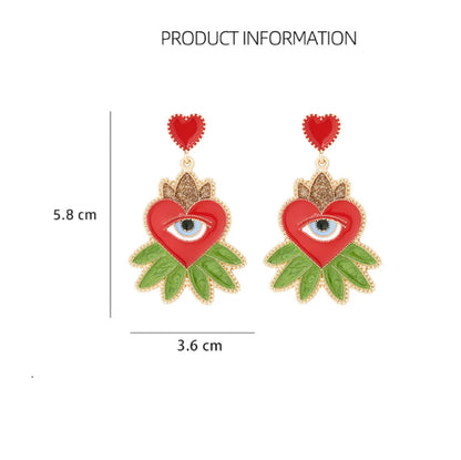 1 Pair IG Style Modern Style Devil'S Eye Enamel Plating Zinc Alloy Drop Earrings