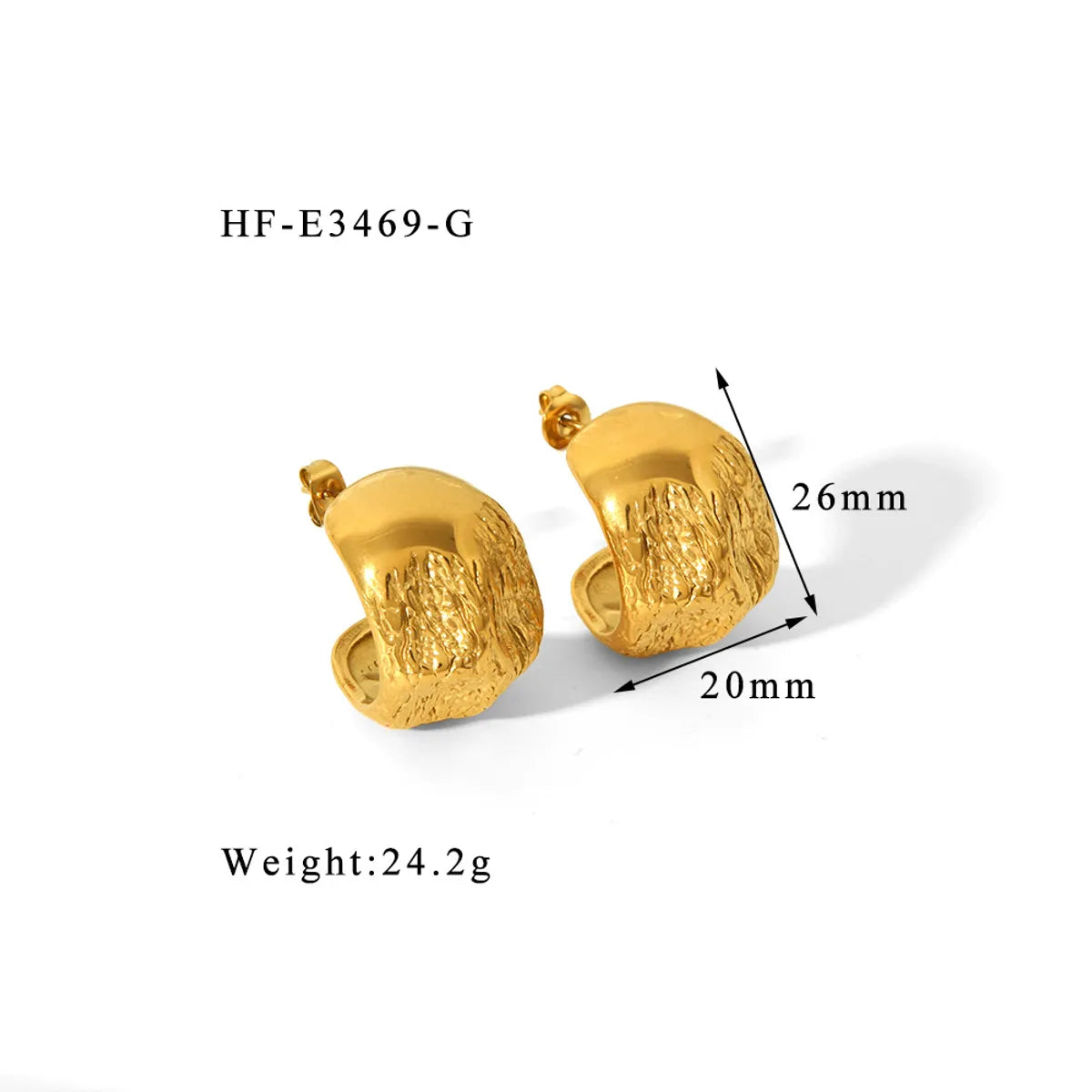 1 Pair IG Style Modern Style Geometric Heart Shape Plating 304 Stainless Steel 18K Gold Plated Ear Studs