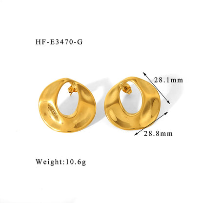 1 Pair IG Style Modern Style Geometric Heart Shape Plating 304 Stainless Steel 18K Gold Plated Ear Studs