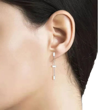 1 Pair IG Style Modern Style Geometric Rhombus Inlay Copper Zircon Drop Earrings