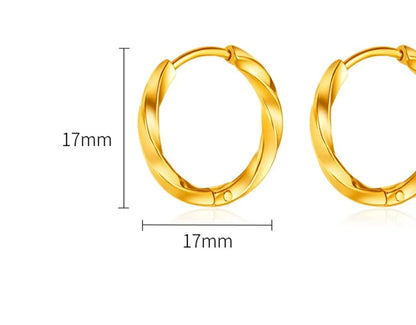 1 Pair Ig Style Modern Style Round Plating Stainless Steel 18k Gold Plated Earrings