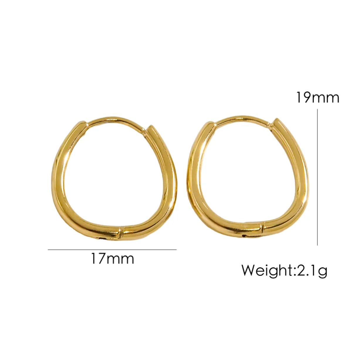 1 Pair IG Style Modern Style Simple Style Geometric 304 Stainless Steel 14K Gold Plated Earrings