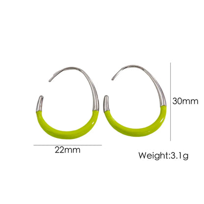 1 Pair IG Style Modern Style Simple Style Geometric Enamel 304 Stainless Steel 14K Gold Plated Ear Studs