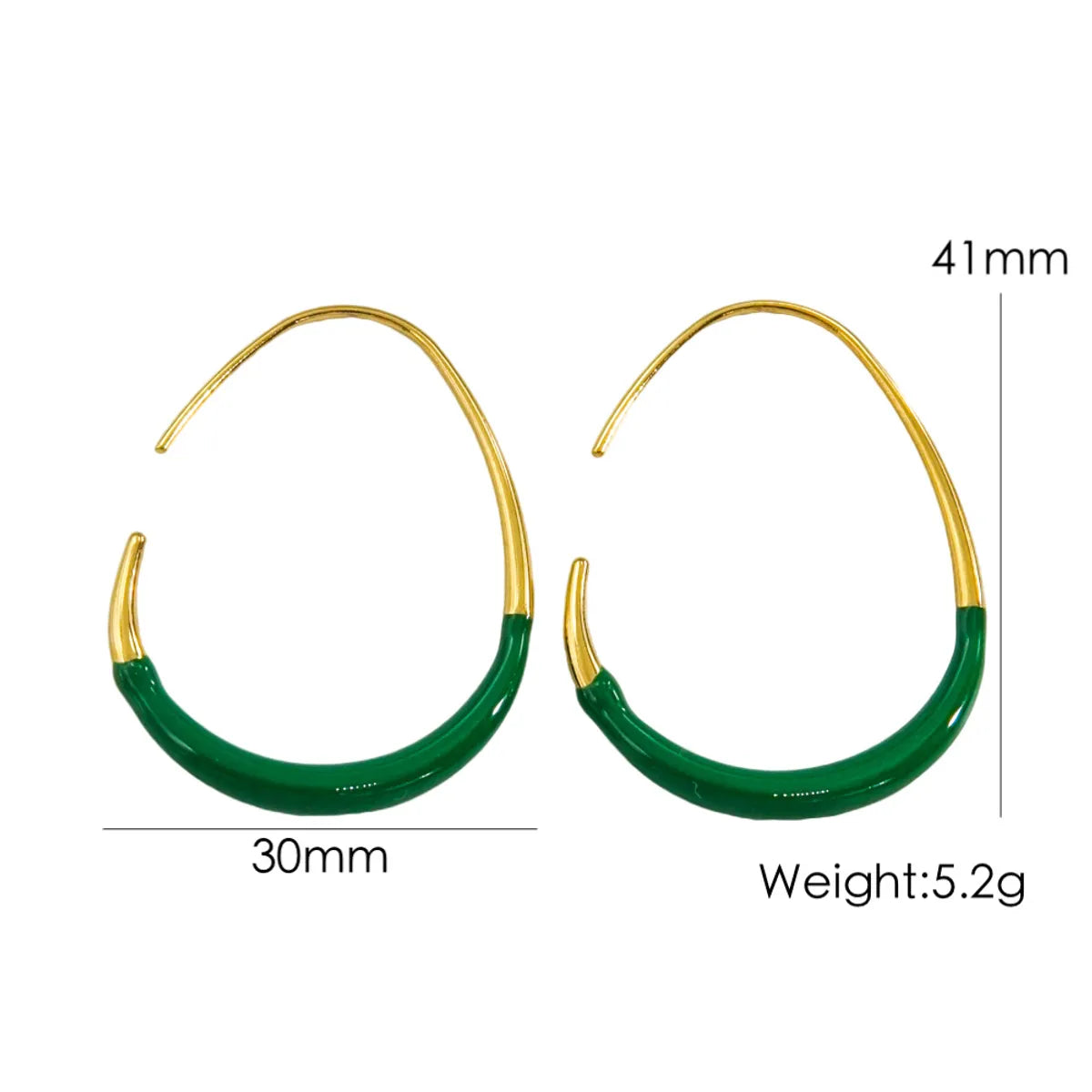 1 Pair IG Style Modern Style Simple Style Geometric Enamel 304 Stainless Steel 14K Gold Plated Ear Studs