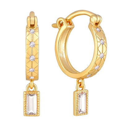 1 Pair IG Style Modern Style U Shape Geometric Heart Shape Inlay Copper Zircon Drop Earrings