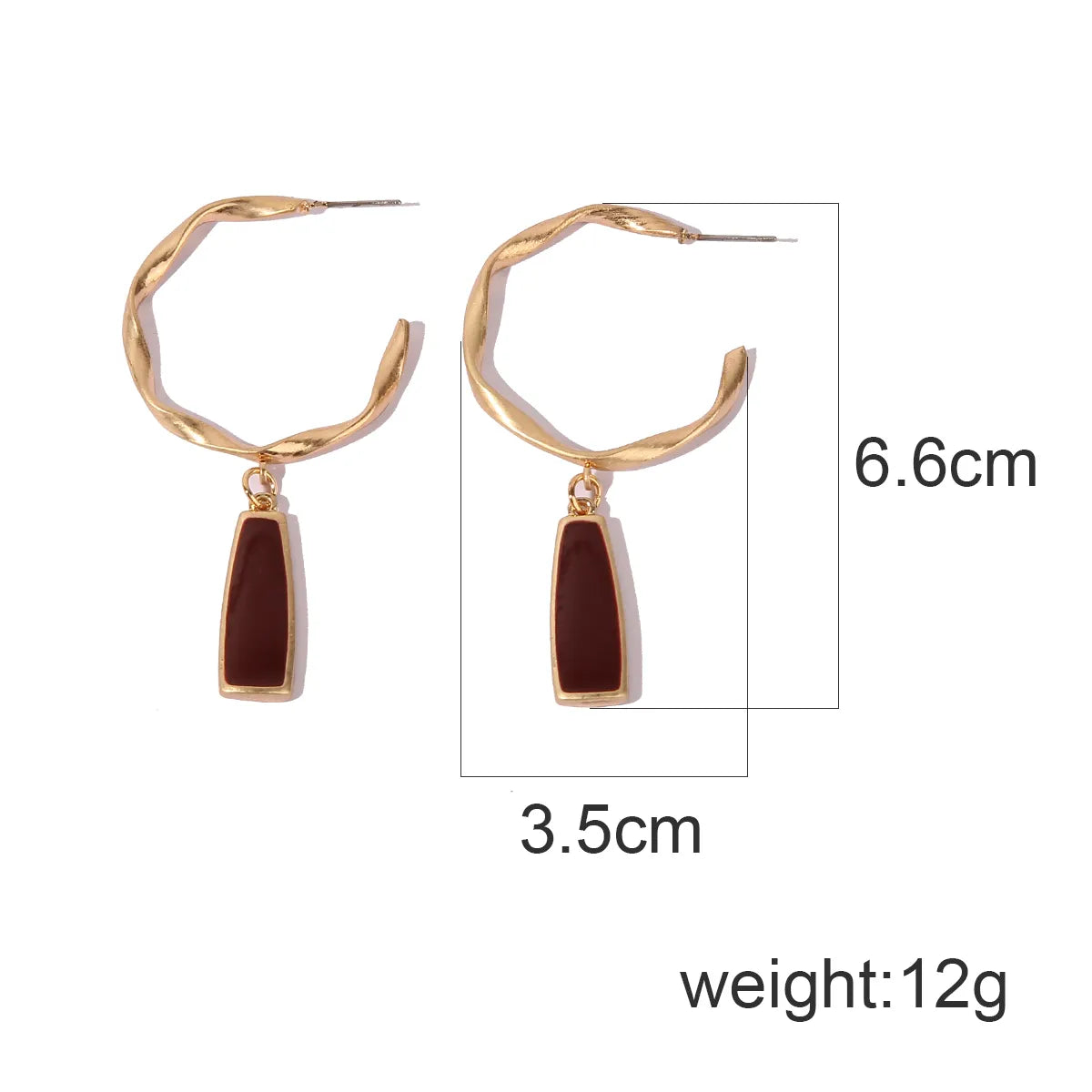 1 Pair IG Style Nordic Style French Style Geometric Enamel Metal Gold Plated Drop Earrings