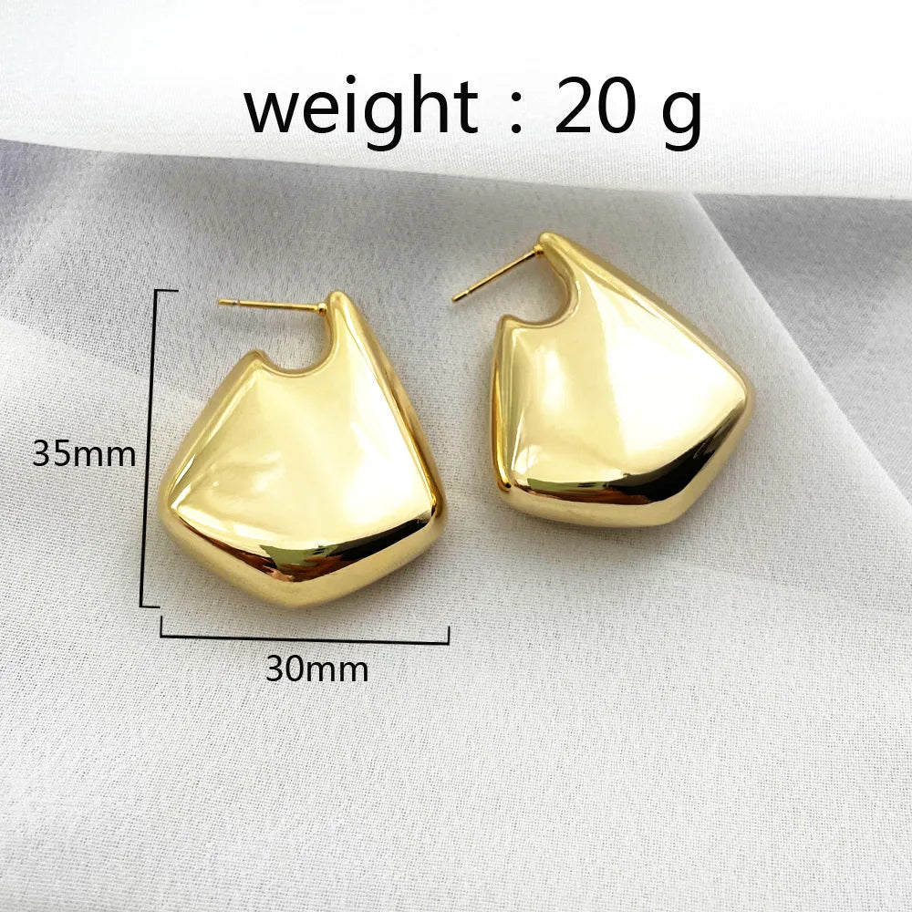 1 Pair IG Style Nordic Style Simple Style Irregular Geometric Polishing Metal Copper Copper Alloy 18K Gold Plated Gold Plated Ear Studs