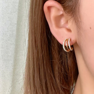 1 Pair Ig Style Original Design Simple Style C Shape Semicircle Plating Inlay Copper Zircon Gold Plated Ear Studs