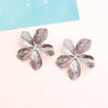 1 Pair Ig Style Petal Plating Inlay Alloy Rhinestones Gold Plated Ear Studs