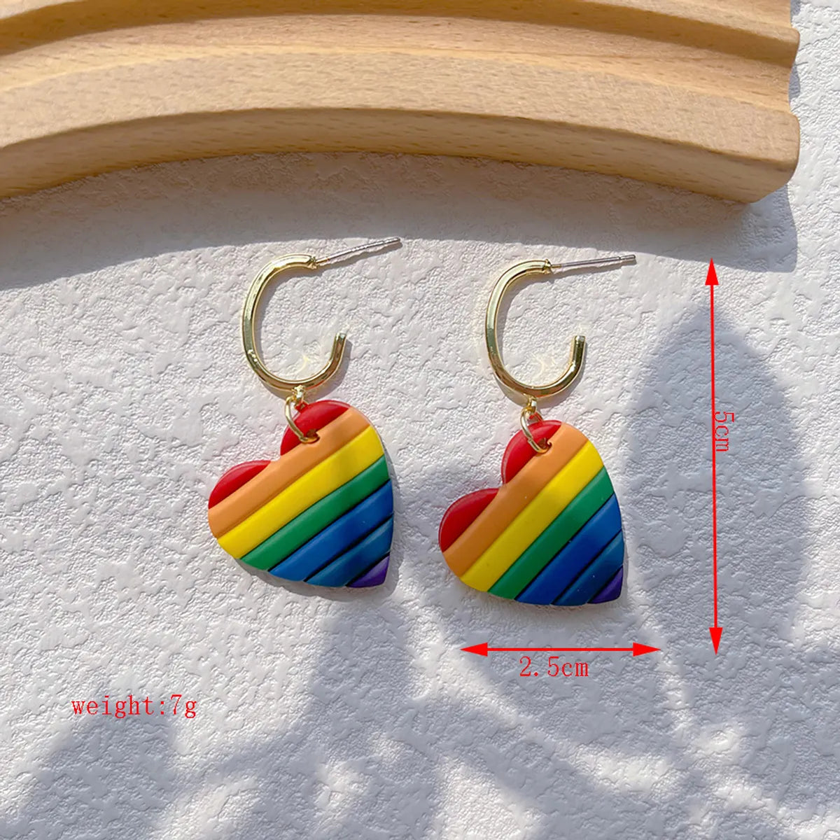 1 Pair IG Style Rainbow Soft Clay 14K Gold Plated Drop Earrings