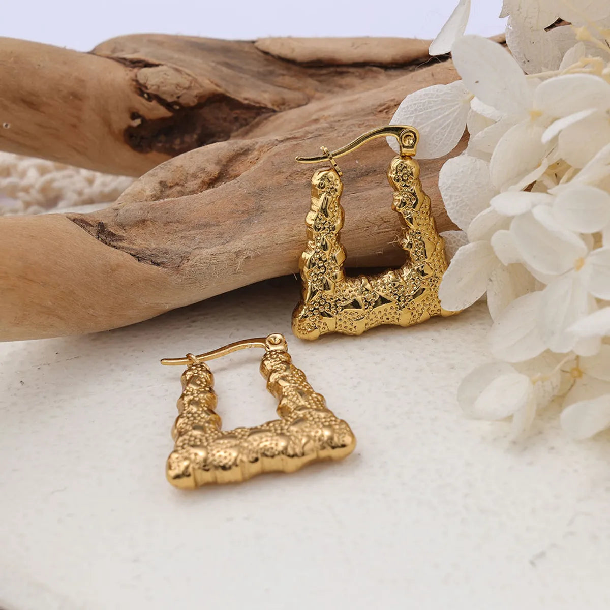 1 Pair Ig Style Rectangle Plating Stainless Steel Earrings