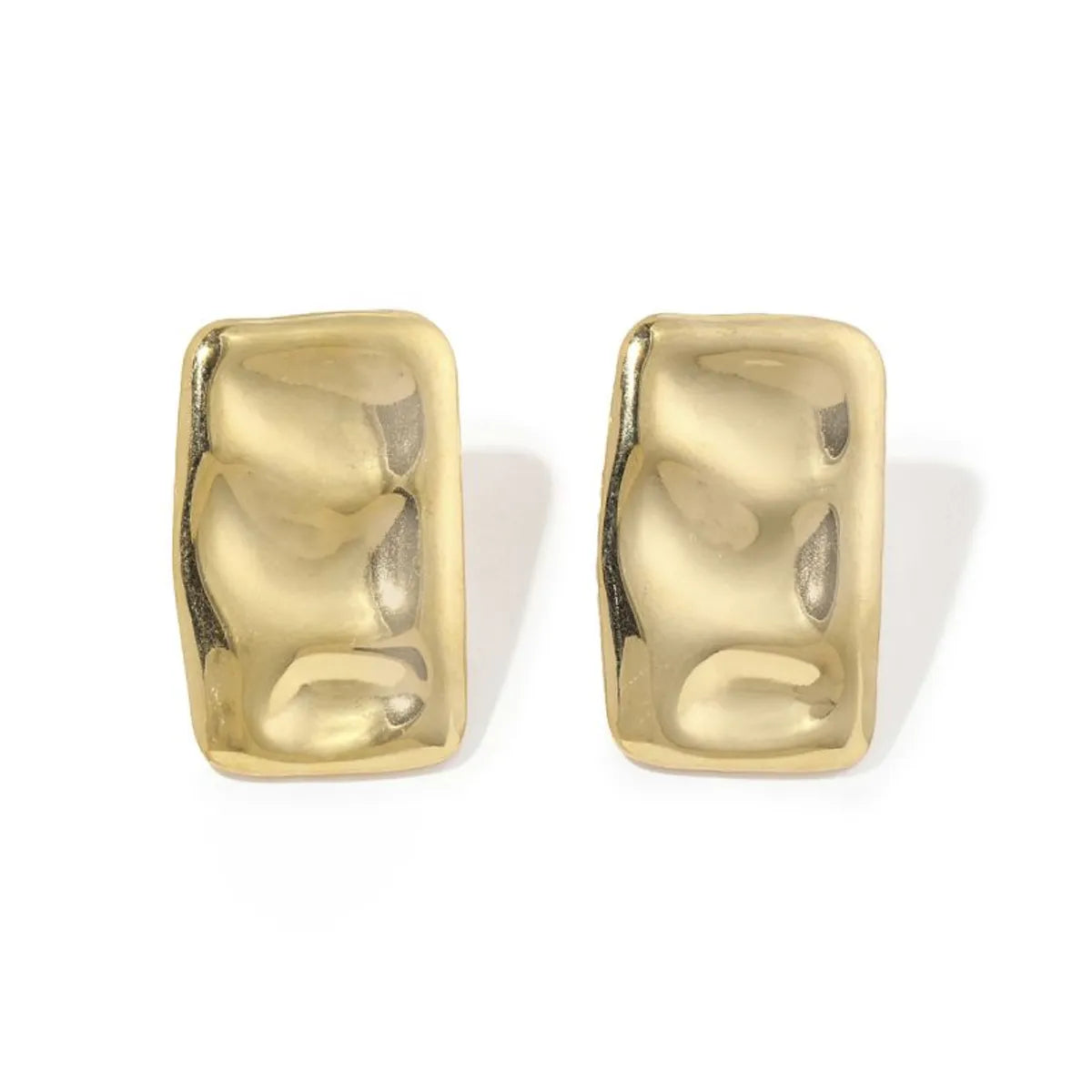 1 Pair Ig Style Rectangle Polishing Plating Copper 18k Gold Plated Ear Studs