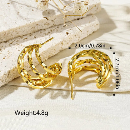 1 Pair Ig Style Retro Classic Style Geometric Plating Copper 18k Gold Plated Ear Studs