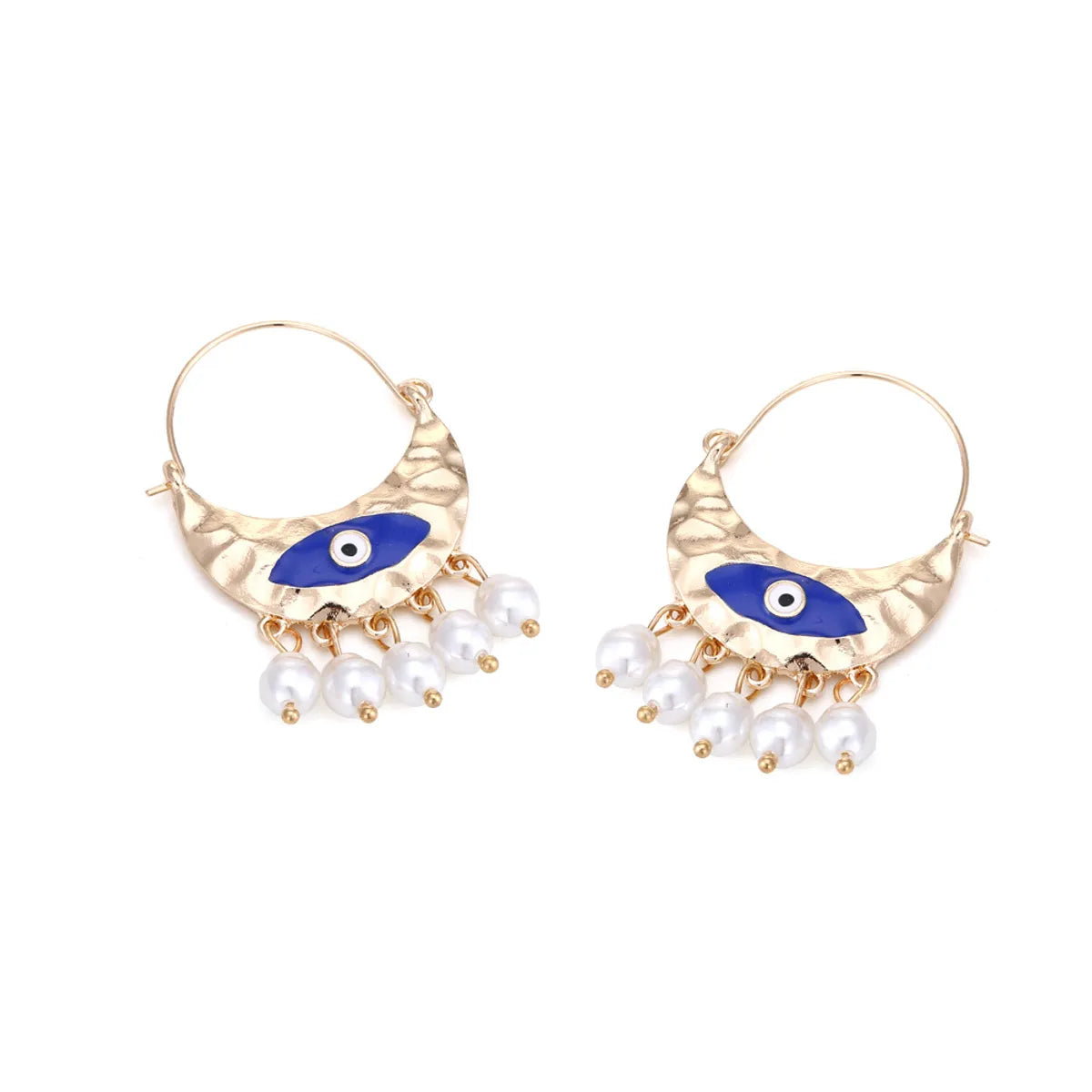 1 Pair Ig Style Retro Devil's Eye Enamel Pearl Alloy Drop Earrings