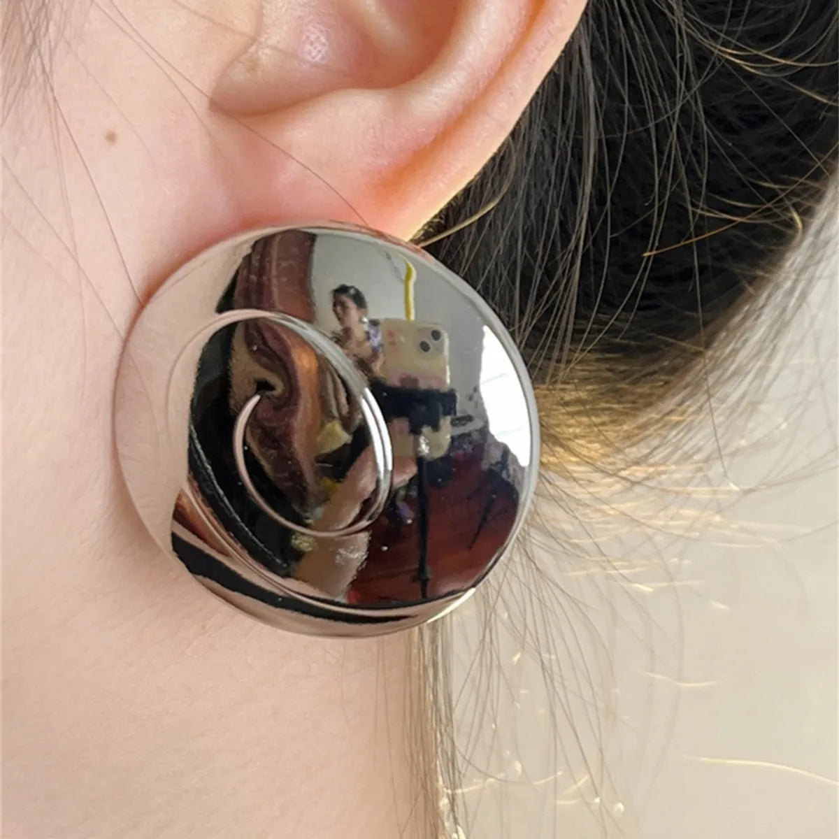 1 Pair Ig Style Retro French Style Round Plating Alloy Gold Plated Silver Plated Ear Studs