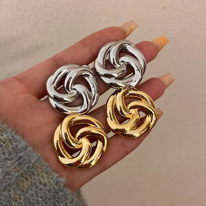 1 Pair Ig Style Retro Geometric Plating Alloy Gold Plated Silver Plated Ear Studs