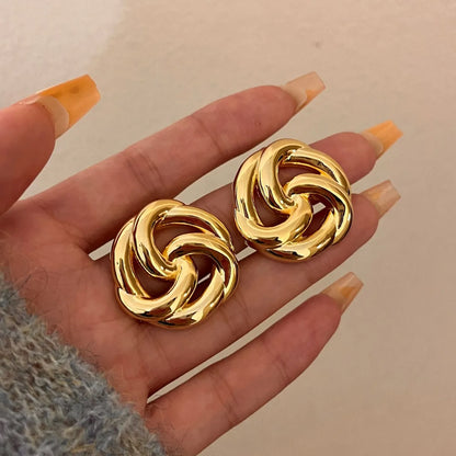 1 Pair Ig Style Retro Geometric Plating Alloy Gold Plated Silver Plated Ear Studs