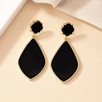 1 Pair Ig Style Retro Geometric Water Droplets Enamel Plating Alloy Gold Plated Drop Earrings