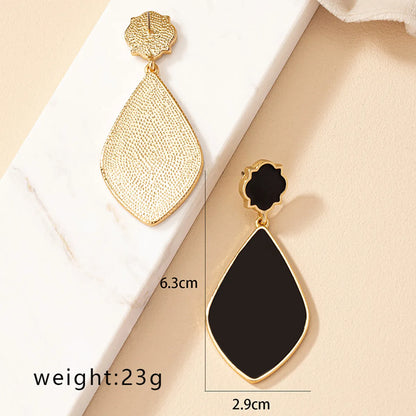 1 Pair Ig Style Retro Geometric Water Droplets Enamel Plating Alloy Gold Plated Drop Earrings