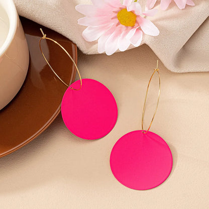 1 Pair Ig Style Retro Korean Style Geometric Round Plating Arylic Drop Earrings