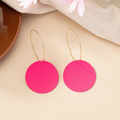 1 Pair Ig Style Retro Korean Style Geometric Round Plating Arylic Drop Earrings