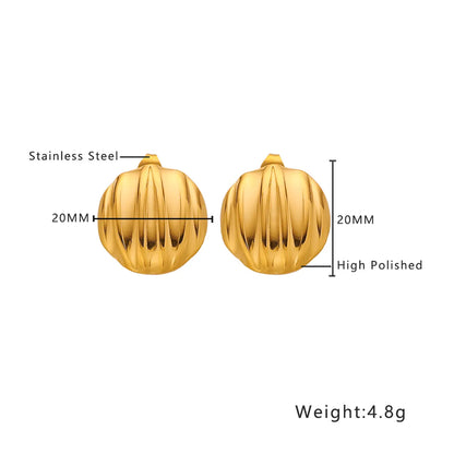 1 Pair IG Style Retro Simple Style Irregular Round Heart Shape Irregular Plating 304 Stainless Steel Titanium Steel 18K Gold Plated Drop Earrings Ear Studs