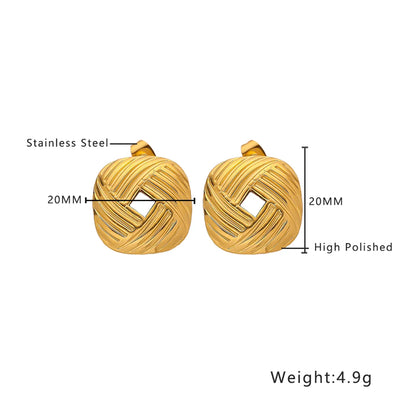 1 Pair IG Style Retro Simple Style Irregular Round Heart Shape Irregular Plating 304 Stainless Steel Titanium Steel 18K Gold Plated Drop Earrings Ear Studs