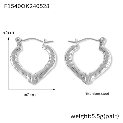 1 Pair IG Style Retro Simple Style Solid Color 304 Stainless Steel 18K Gold Plated Earrings