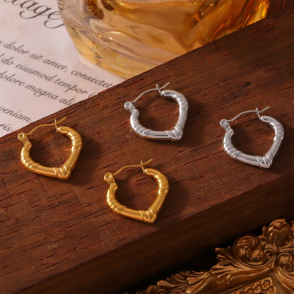 1 Pair IG Style Retro Simple Style Solid Color 304 Stainless Steel 18K Gold Plated Earrings